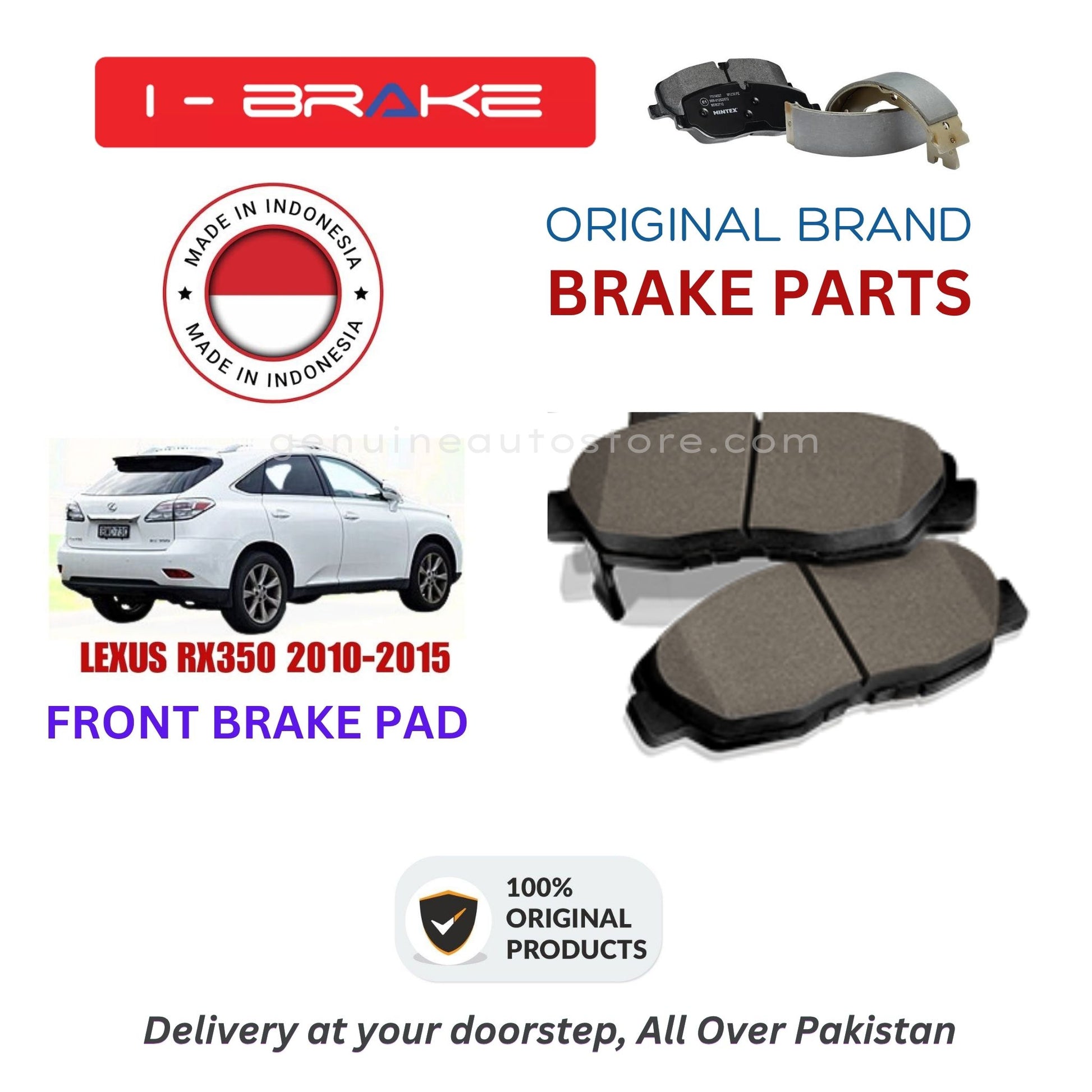 Lexus RX350 2010-2015 Front Brake Pads iBrake Indonesia Genuine