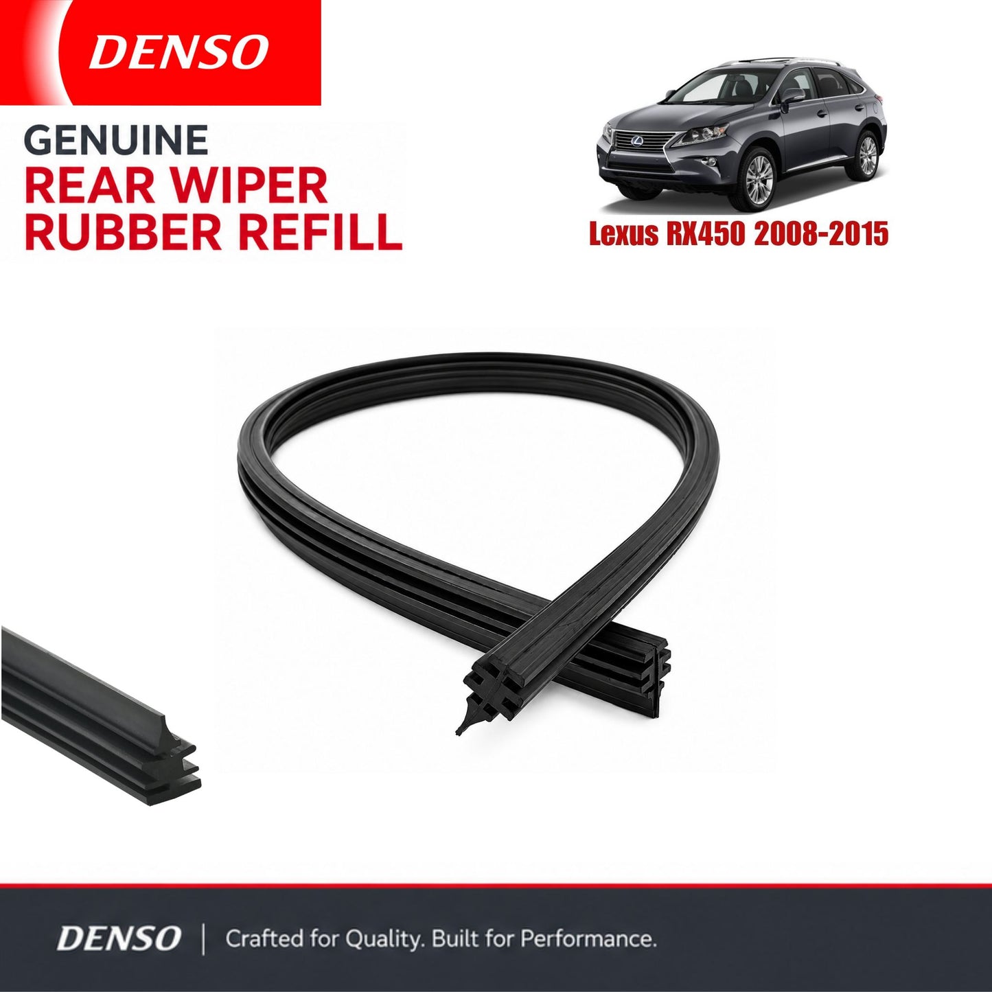 Denso Genuine rear wiper rubber for Lexus Rx450 2008-2015