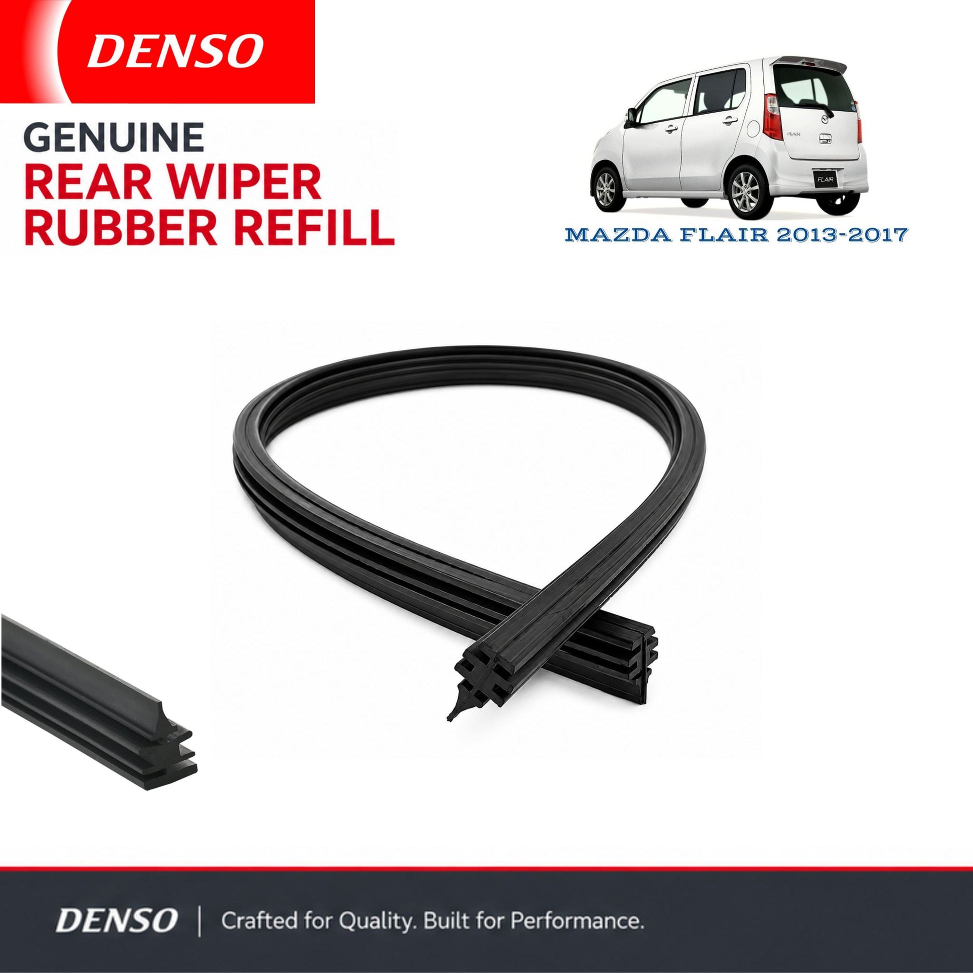 Denso Genuine rear wiper rubber for Mazda Flair 2013-2017