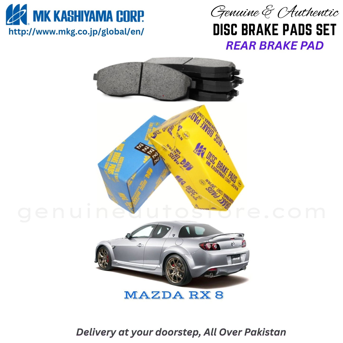 MAZDA RX8 Rear Brake Pads MK Japan in Pakistan. 100% Genuine, Reliable, Best Price, Cash on Delivery Available