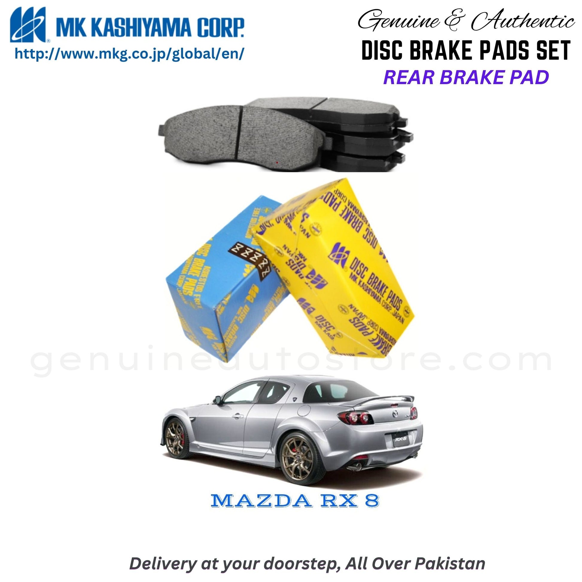 MAZDA RX8 Rear Brake Pads MK Japan in Pakistan. 100% Genuine, Reliable, Best Price, Cash on Delivery Available