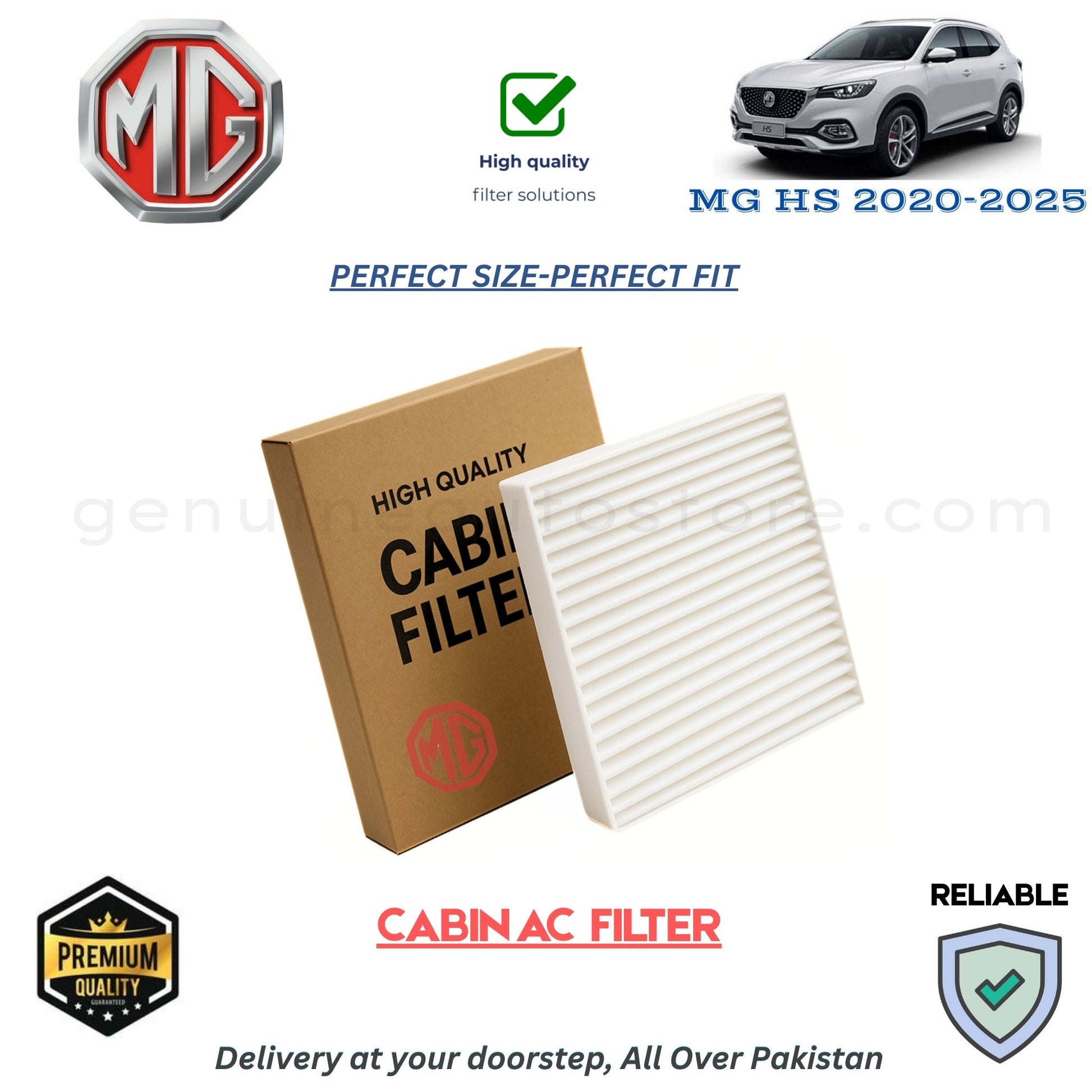 MG HS 2020-2025 CABIN AC FILTER in Pakistan. 100% Genuine, Reliable, Best Price, Cash on Delivery Available 