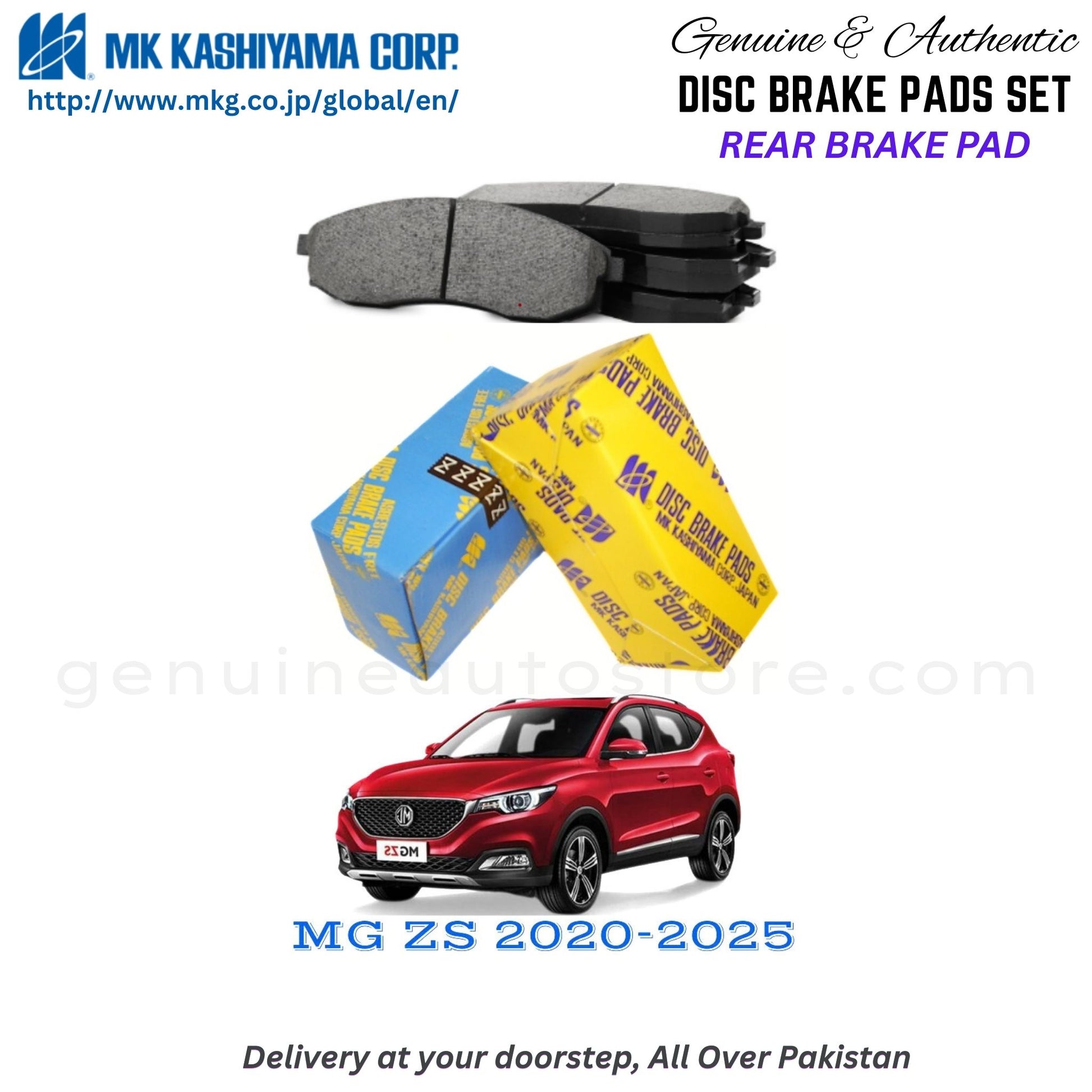 MG ZS 2020-2025 Rear Brake Pads MK Japan in Pakistan. 100% Genuine, Reliable, Best Price, Cash on Delivery Available