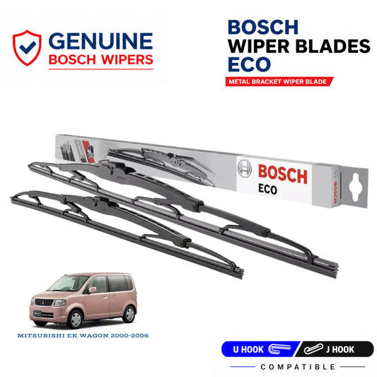 Bosch Genuine metal front wiper set for Mistubishi EK Wagon 2000-2006, pair of two