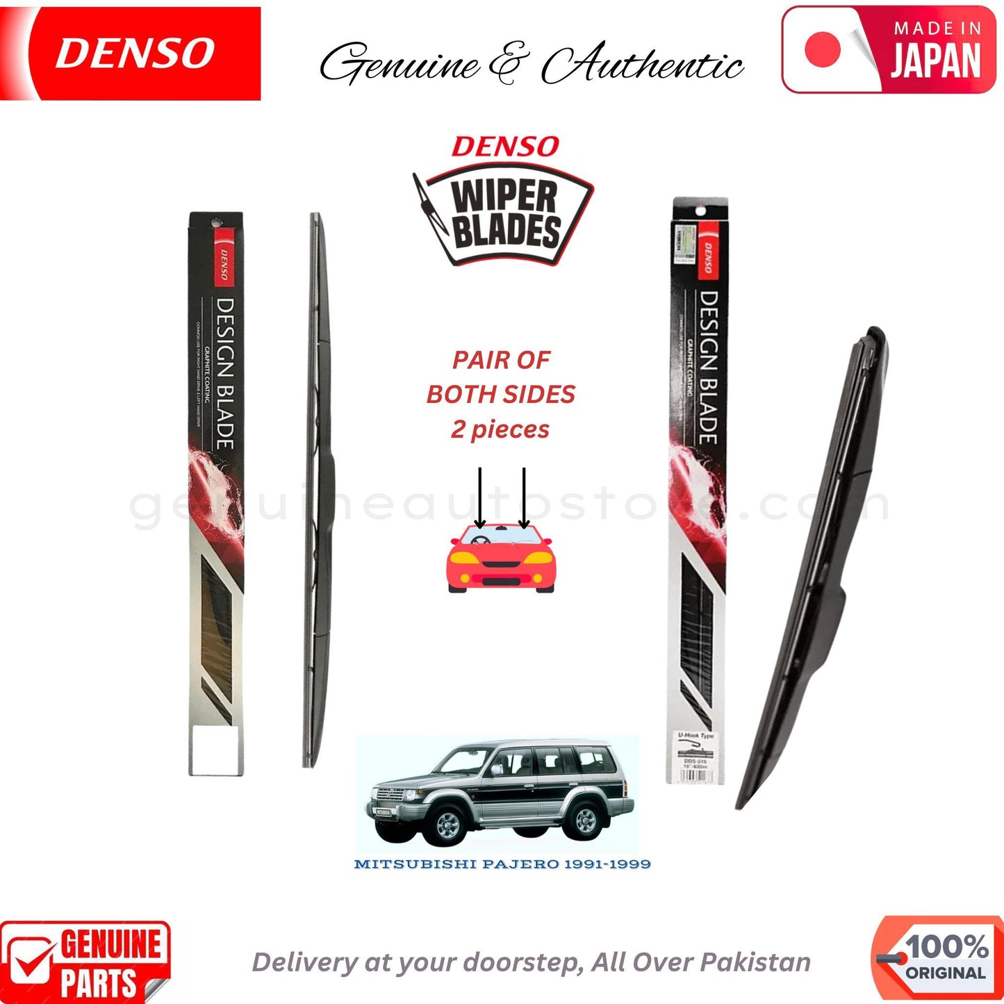 MISTUBISHI PAJERO 1991-1999 DENSO JAPAN WIPER BLADE SET in Pakistan. 100% Genuine, Original, Best Price, Cash on Delivery Available  