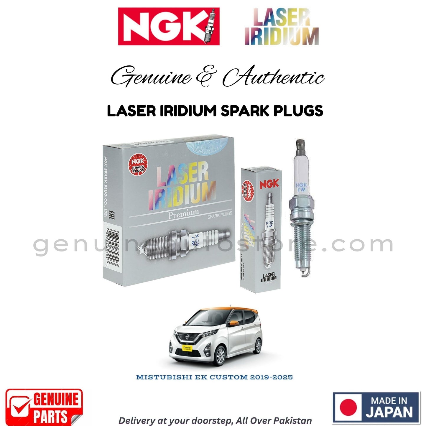 MITSUBISHI EK CUSTOM 2019-2025 NGK LASER IRIDIUM SPARK PLUGS in Pakistan. 100% Genuine, Reliable, Best Price, Cash on Delivery Available