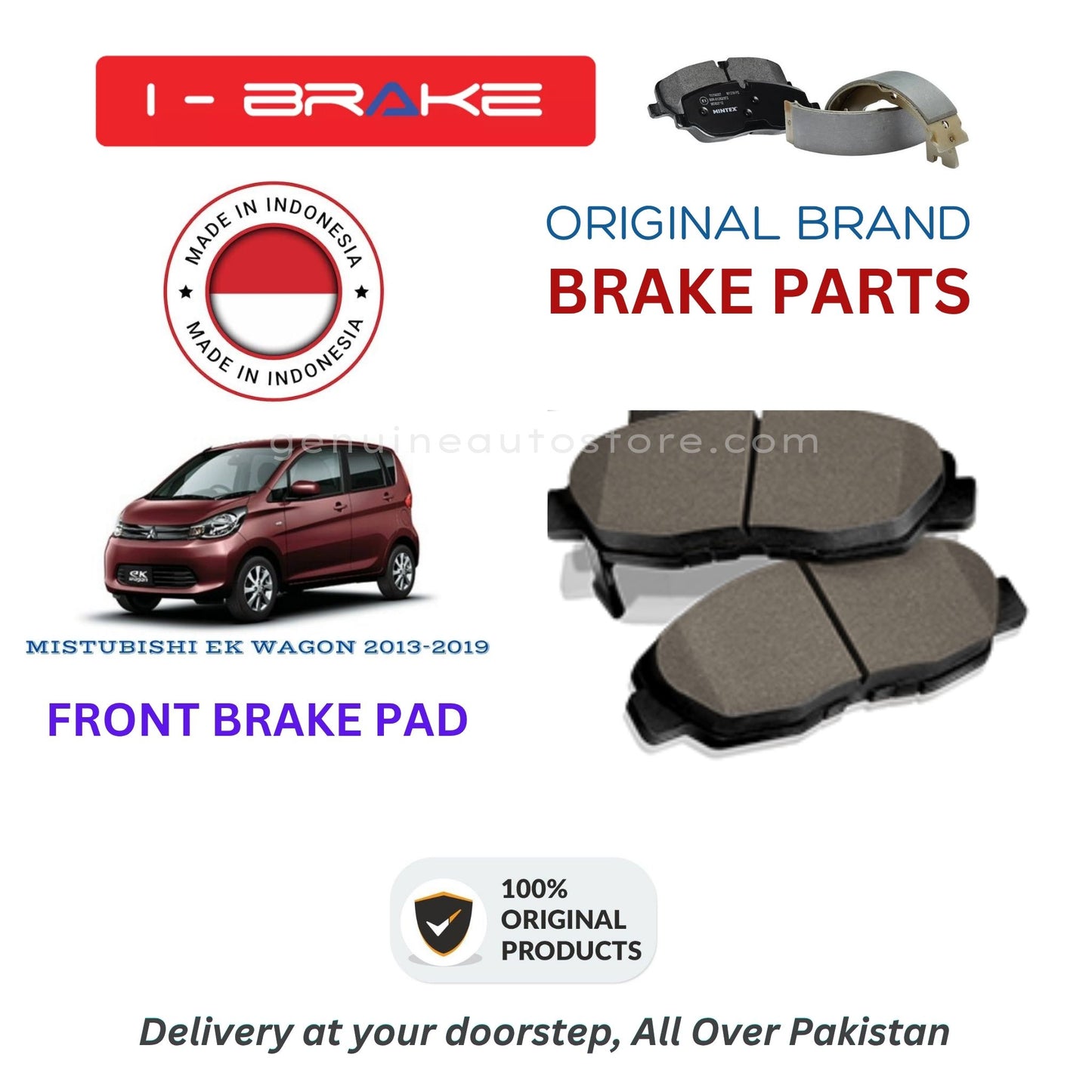 MITSUBISHI EK WAGON 2013-2019 Front Brake Pads iBrake Indonesia Genuine