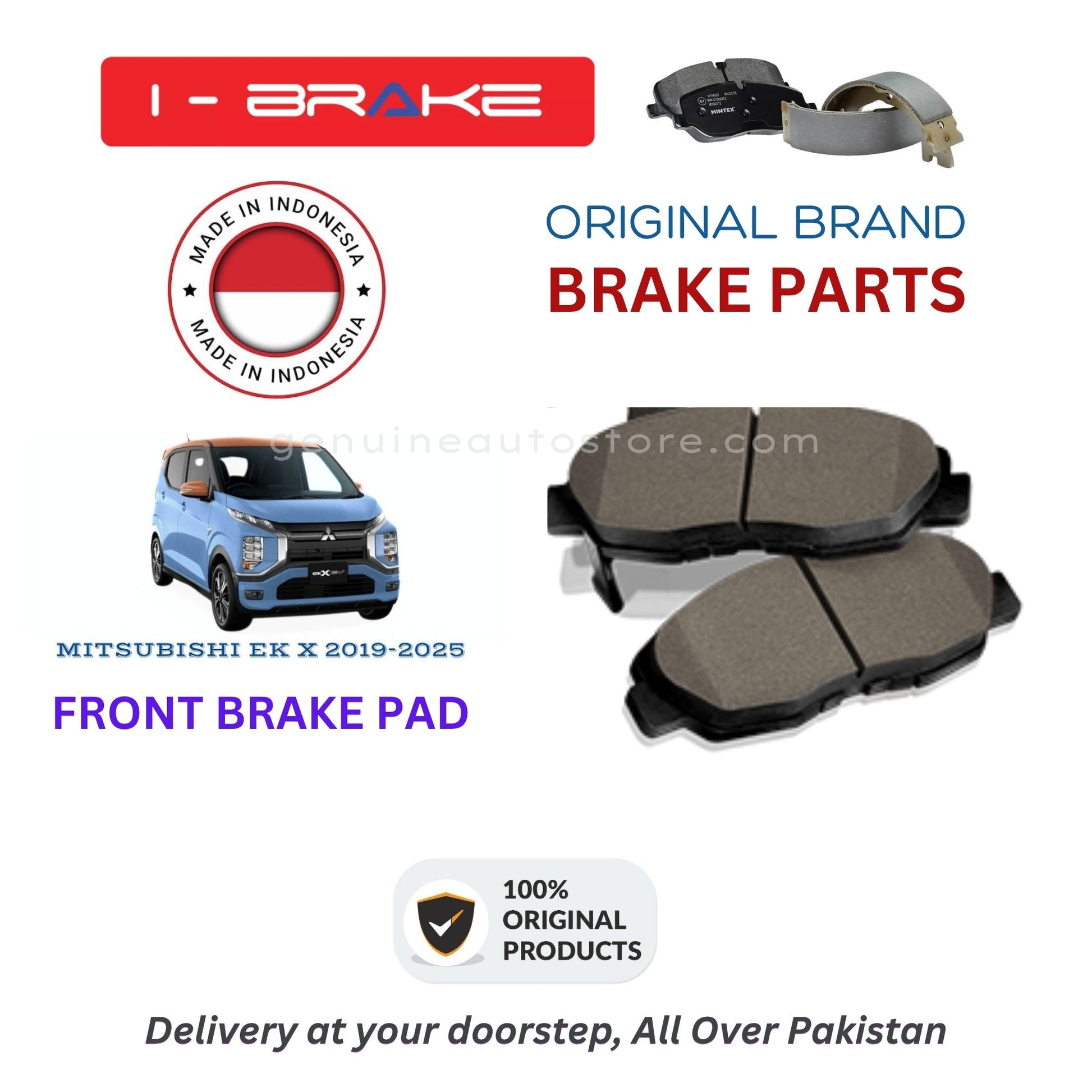 MITSUBISHI EK X 2019-2025 Front Brake Pads iBrake Indonesia Genuine