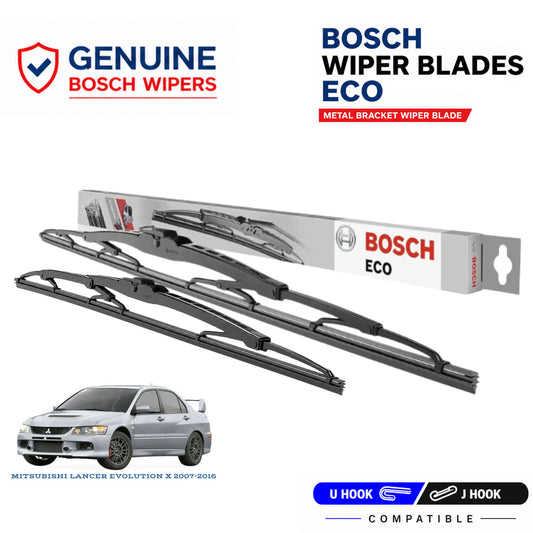 Bosch Genuine metal front wiper set for Mitsubishi Lancer Evolution X 2007-2016, pair of two