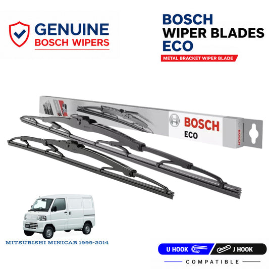 Bosch Genuine metal front wiper set for Mitsubishi Minicab 1999-2014, pair of two