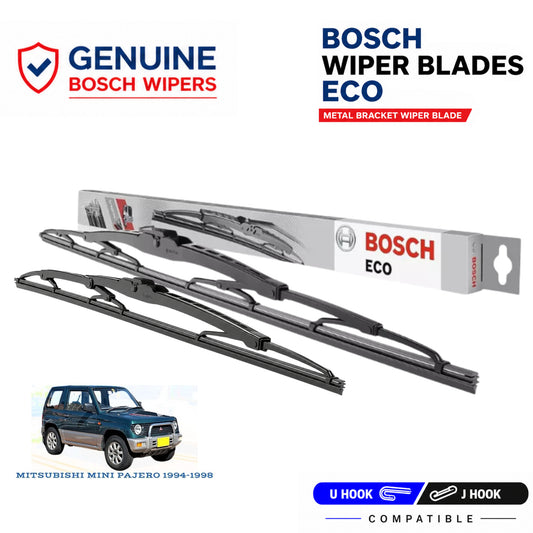Bosch Genuine metal front wiper set for Mitsubishi Mini Pajero 1994-1998, pair of two