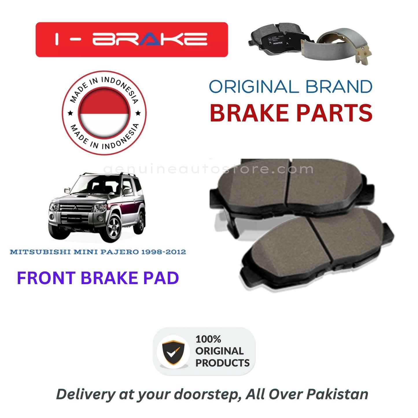 MITSUBISHI MINI PAJERO 1998-2012 Front Brake Pads iBrake Indonesia Genuine