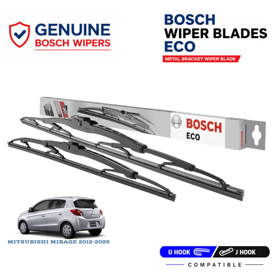 Bosch Genuine metal front wiper set for Mitsubishi Mirage 2012-2025, pair of two