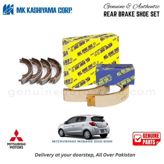 MITSUBISHI MIRAGE 2012-2025 MK JAPAN REAR BRAKE SHOE SET in Pakistan. 100% Genuine, Reliable, Best Price, Cash on Delivery Available