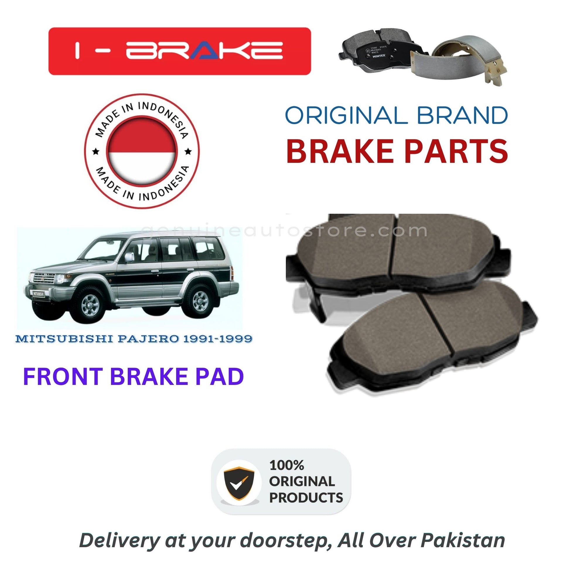 MITSUBISHI PAJERO 1991-1999 Front Brake Pads iBrake Indonesia Genuine