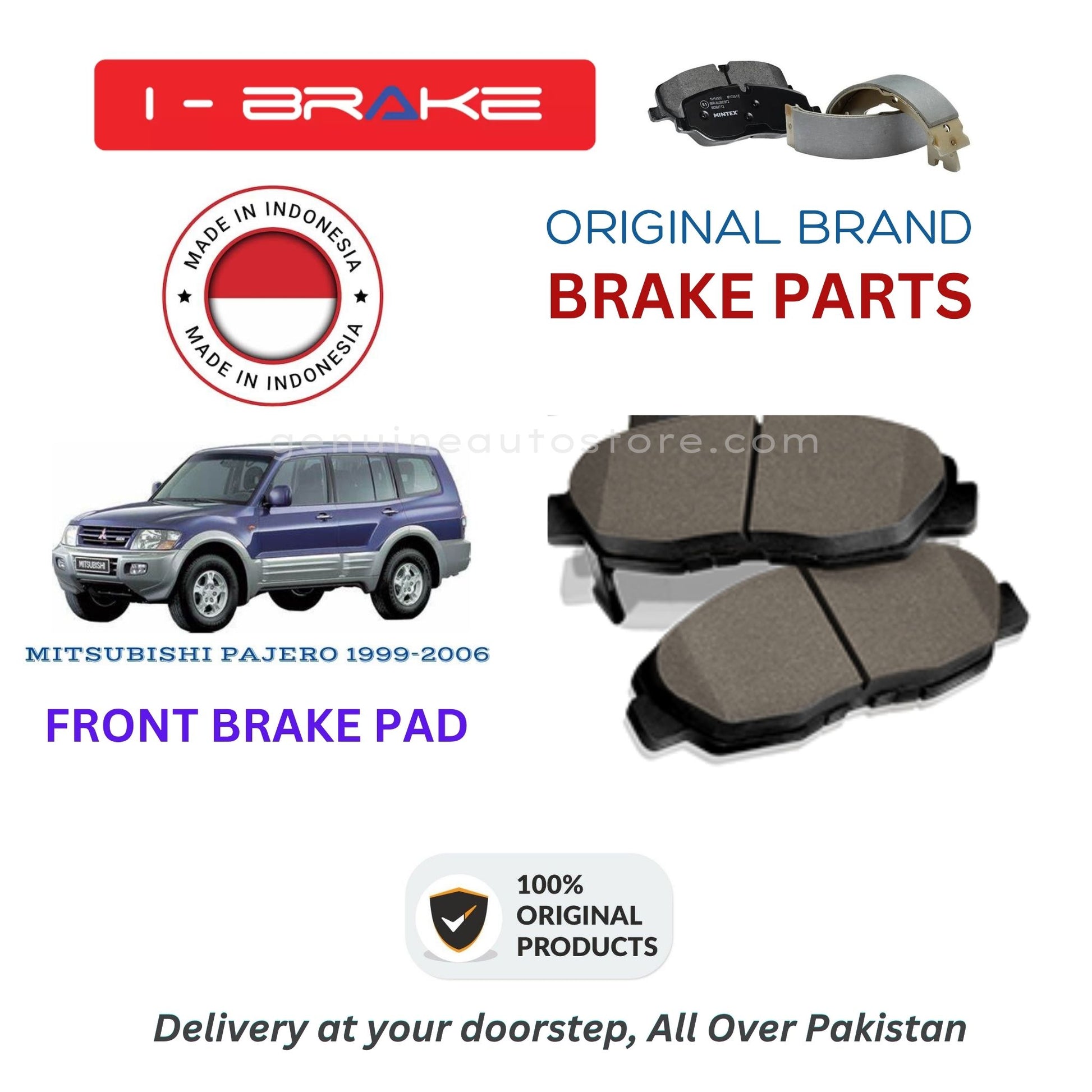 MITSUBISHI PAJERO 1999-2006 Front Brake Pads iBrake Indonesia Genuine