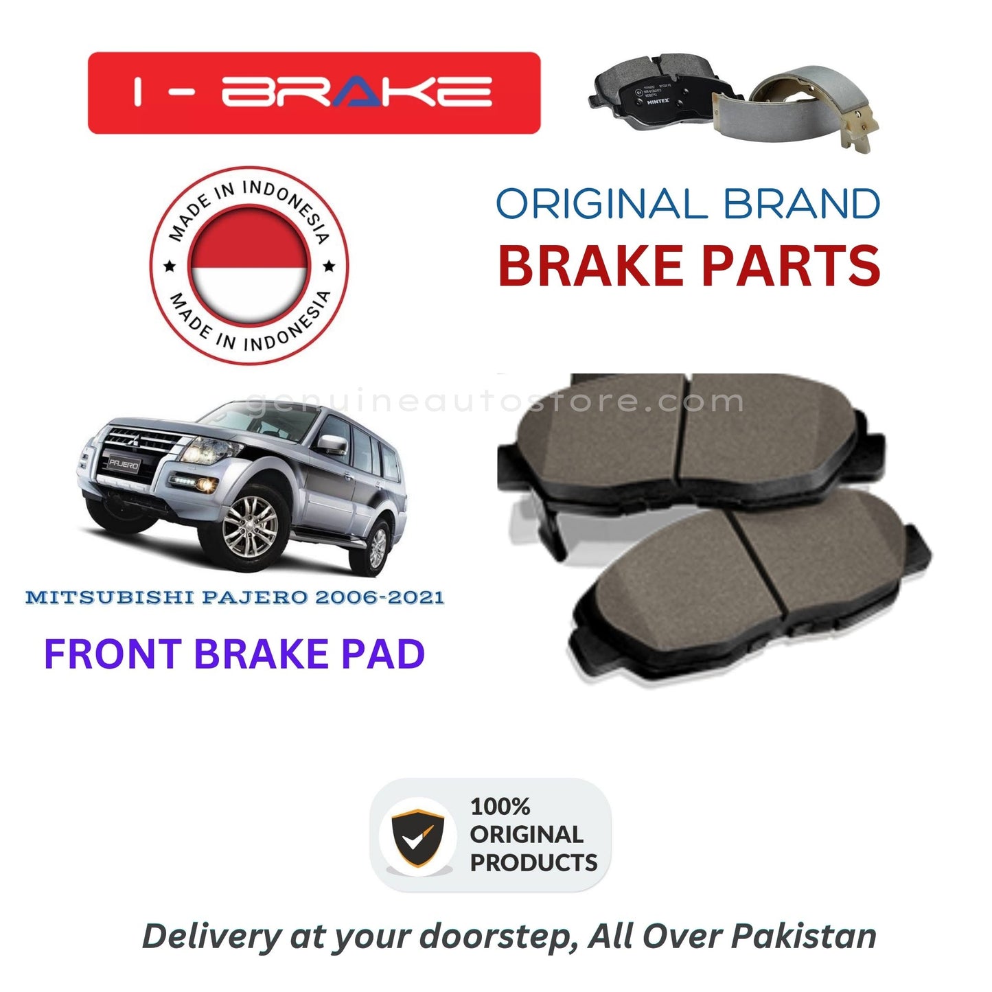 MITSUBISHI PAJERO 2006-2021 Front Brake Pads iBrake Indonesia Genuine