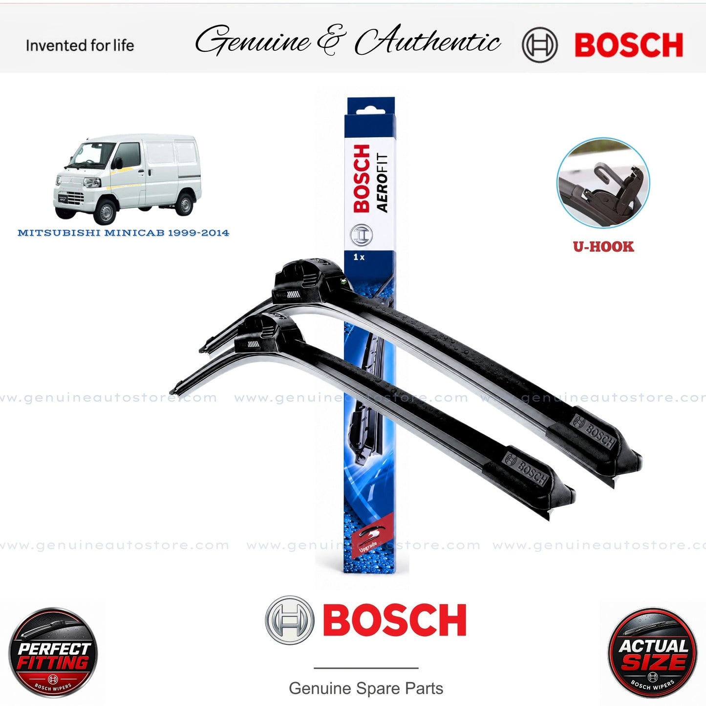 Mistubishi Minicab 1999-2014 Bosch Genuine Front Wiper Blade Set Pakistan