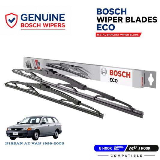 Bosch Genuine metal front wiper set for Nissan AD VAN 1999-2005, pair of two