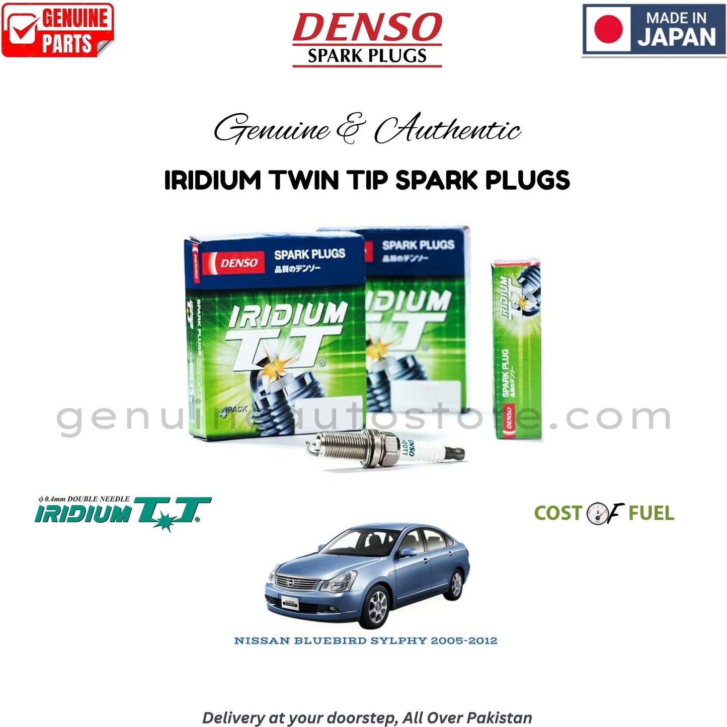 NISSAN BLUEBIRD SYLPHY 2005-2012 DENSO IRIDIUM TWIN TIP SPARK PLUG in Pakistan, 100% Genuine, Reliable, Best Price, Cash on Delivery Available   