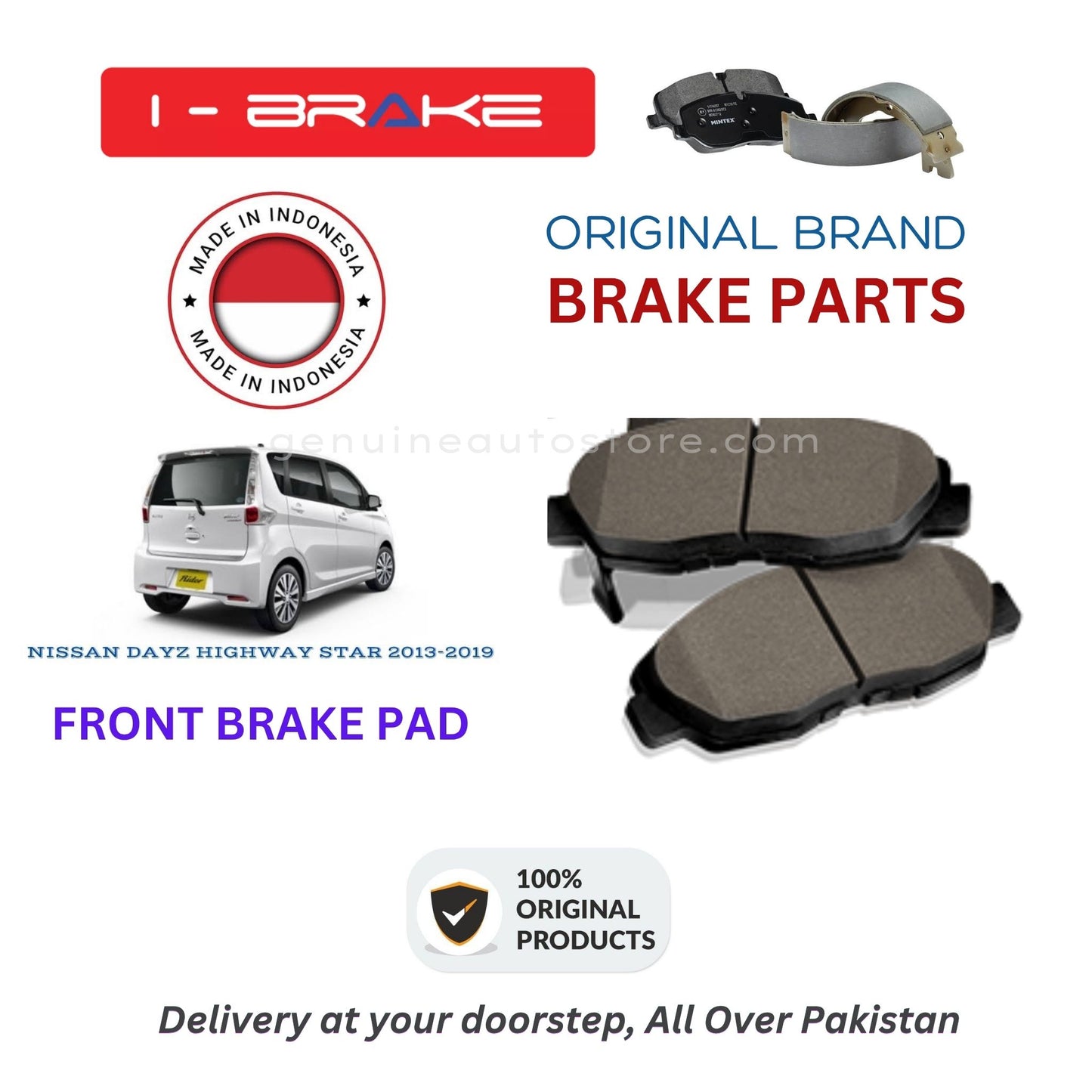 NISSAN DAYZ HIGHWAY STAR 2013-2019 Front Brake Pads iBrake Indonesia Genuine