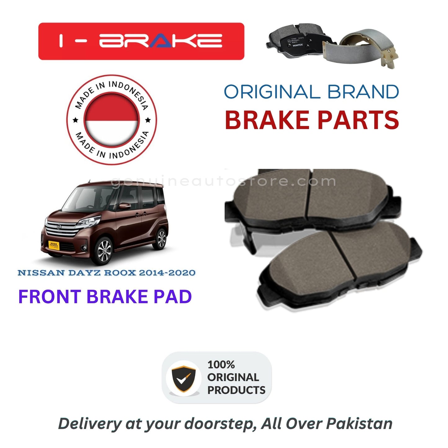 NISSAN DAYZ ROOX 2014-2020 Front Brake Pads iBrake Indonesia Genuine