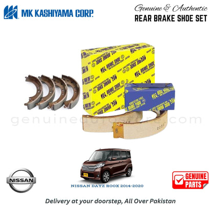 NISSAN DAYZ ROOX 2014-2020 MK JAPAN REAR BRAKE SHOE SET in Pakistan. 100% Genuine, Reliable, Best Price, Cash on Delivery Available
