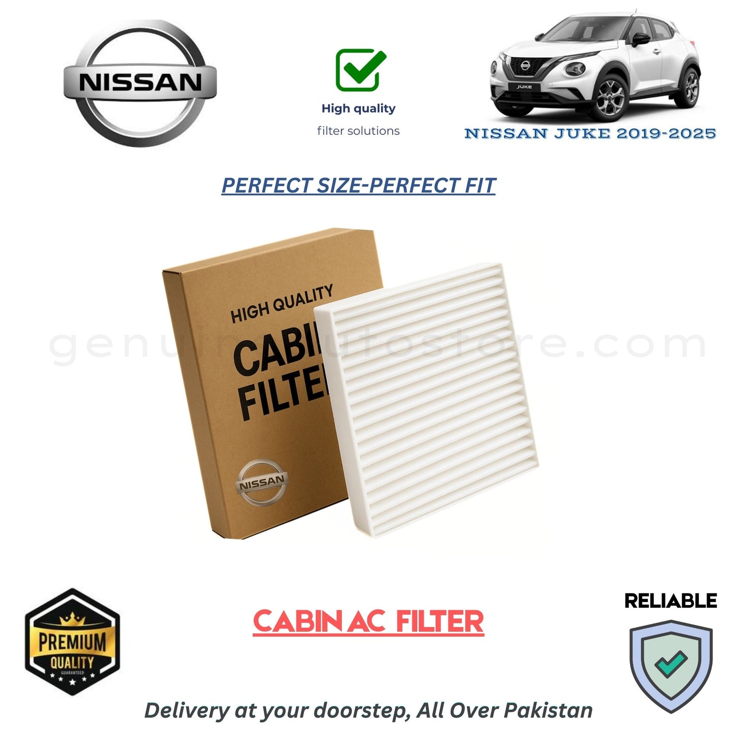 NISSAN JUKE 2019-2025 CABIN AC FILTER in Pakistan. 100% Genuine, Reliable, Best Price, Cash on Delivery Available  