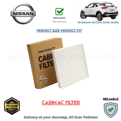 NISSAN KICKS 2016-2025 CABIN AC FILTER in Pakistan. 100% Genuine, Reliable, Best Price, Cash on Delivery Available  