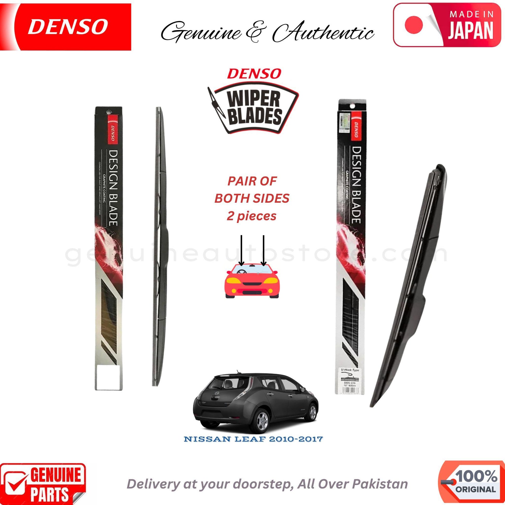 NISSAN LEAF 2010-2017 DENSO JAPAN WIPER BLADE SET in Pakistan. 100% Genuine, Original, Best Price, Cash on Delivery Available