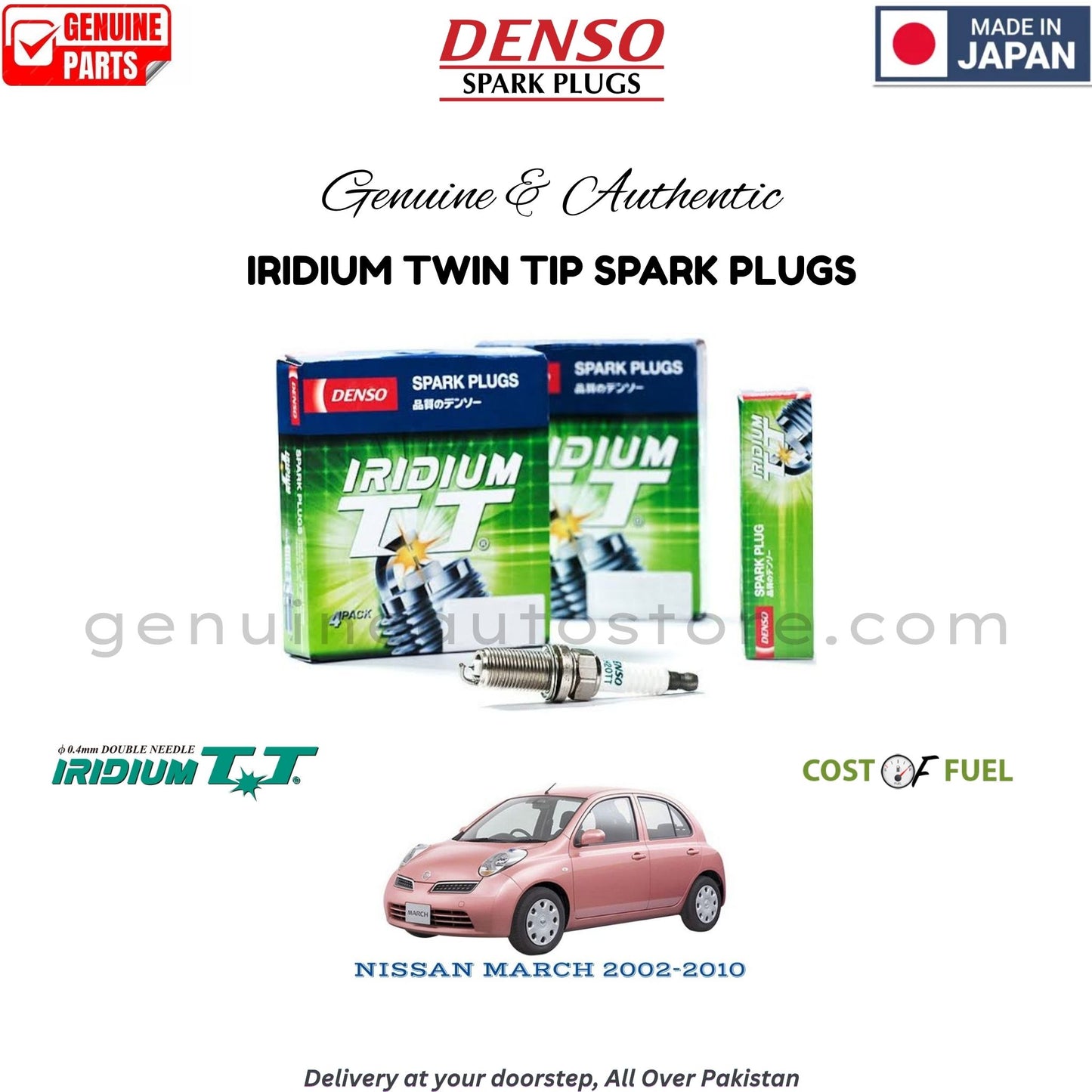 NISSAN MARCH 2002-2010 DENSO IRIDIUM TWIN TIP SPARK PLUG in Pakistan, 100% Genuine, Reliable, Best Price, Cash on Delivery Available   