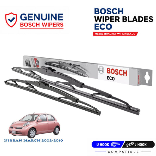 Bosch Genuine metal front wiper set for Nissan March 2002-2010, pair of two