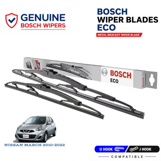 Bosch Genuine metal front wiper set for Nissan March 2010-2022, pair of two