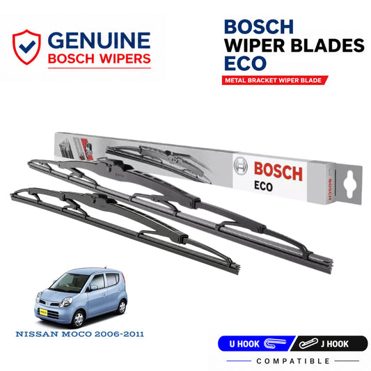 Bosch Genuine metal front wiper set for Nissan Moco 2006-2011, pair of two