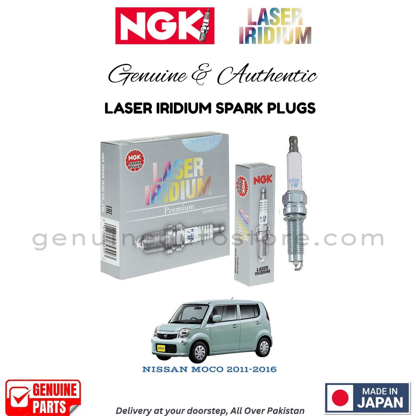 NISSAN MOCO 2011-2016 NGK LASER IRIDIUM SPARK PLUGS in Pakistan. 100% Genuine, Reliable, Best Price, Cash on Delivery Available