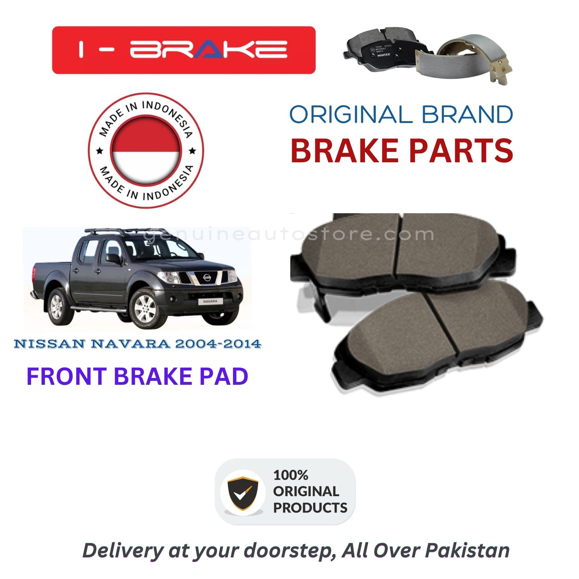 NISSAN NAVARA 2004-2014 Front Brake Pads iBrake Indonesia Genuine