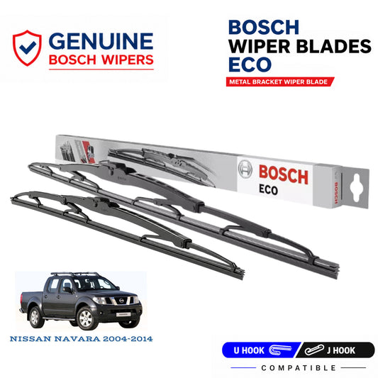 Bosch Genuine metal front wiper set for Nissan Navara 2004-2014, pair of two