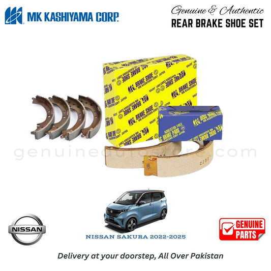 NISSAN SAKURA 2022-2025 MK JAPAN REAR BRAKE SHOE SET in Pakistan. 100% Genuine, Reliable, Best Price, Cash on Delivery Available