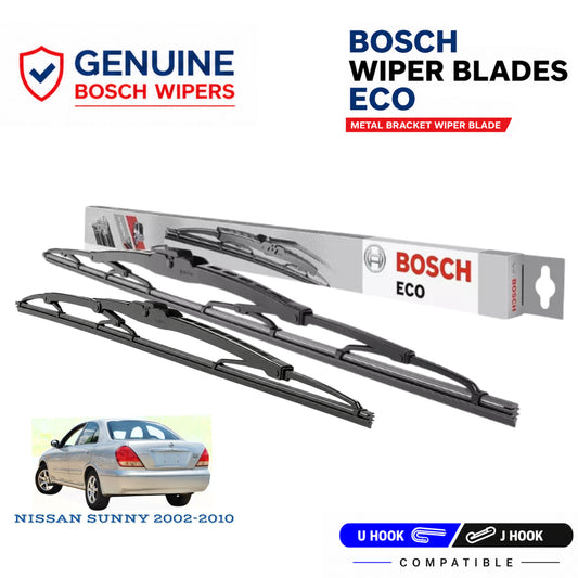 Bosch Genuine metal front wiper set for Nissan Sunny 2002-2010, pair of two