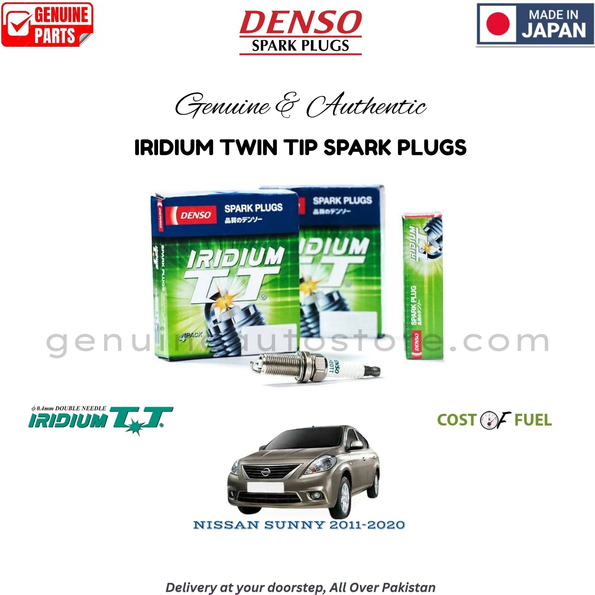NISSAN SUNNY 2011-2020 DENSO IRIDIUM TWIN TIP SPARK PLUG in Pakistan, 100% Genuine, Reliable, Best Price, Cash on Delivery Available   