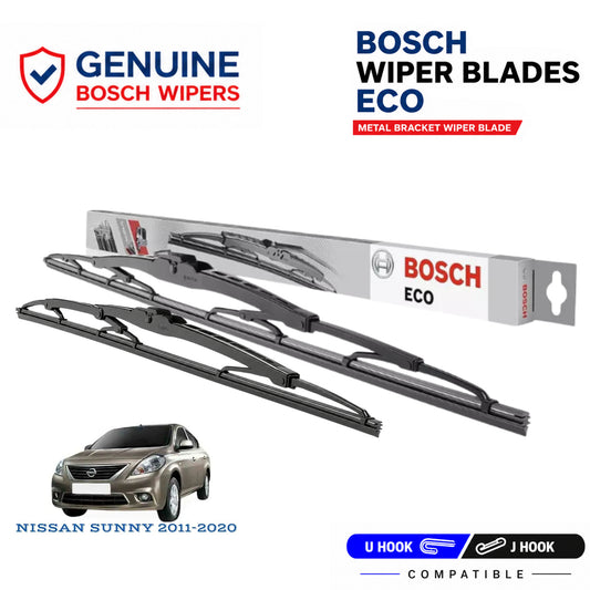 Bosch Genuine metal front wiper set for Nissan Sunny 2011-2020, pair of two