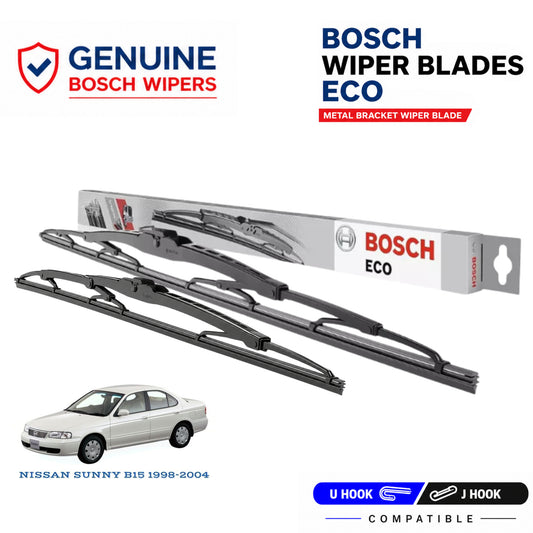 Bosch Genuine metal front wiper set for Nissan Sunny B15 1998-2004, pair of two