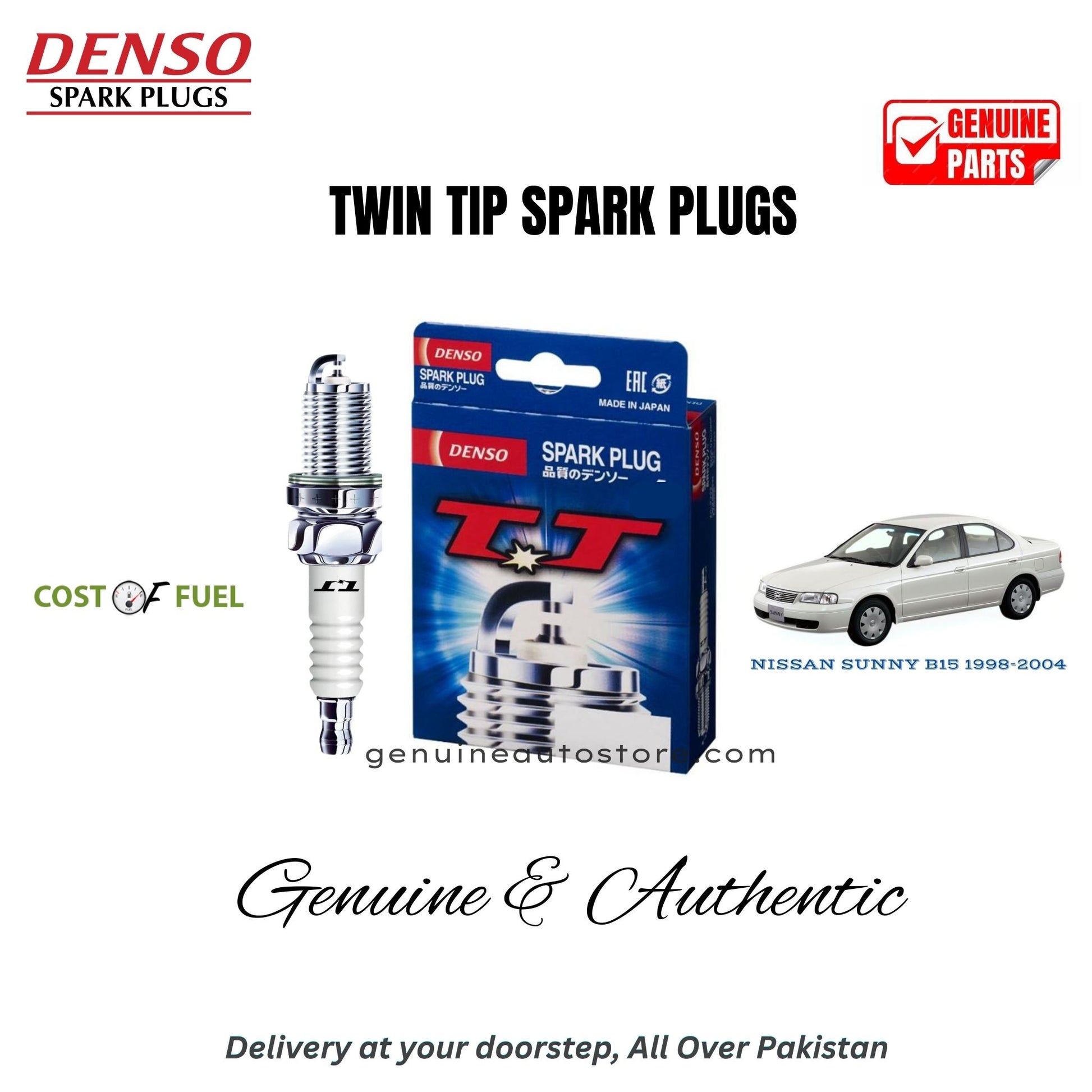 NISSAN SUNNY B15 1998-2004 DENSO Twin Tip Spark Plugs 4pcs in Pakistan – genuine replacement, better mileage and smooth performance