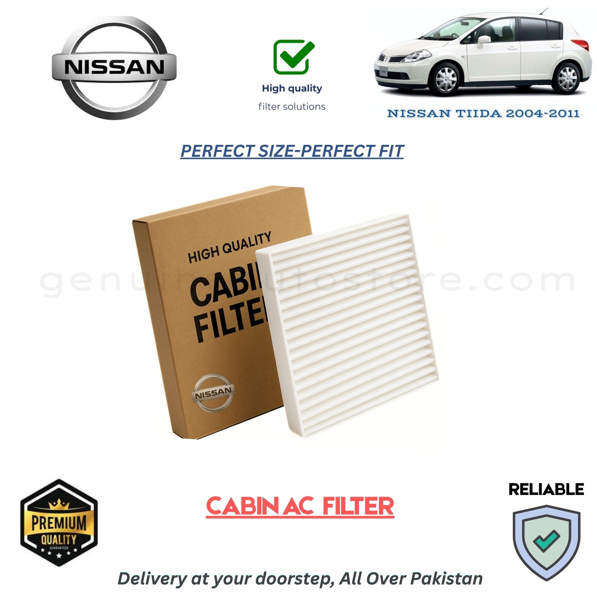 NISSAN TIIDA 2004-2011  CABIN AC FILTER in Pakistan. 100% Genuine, Reliable, Best Price, Cash on Delivery Available 