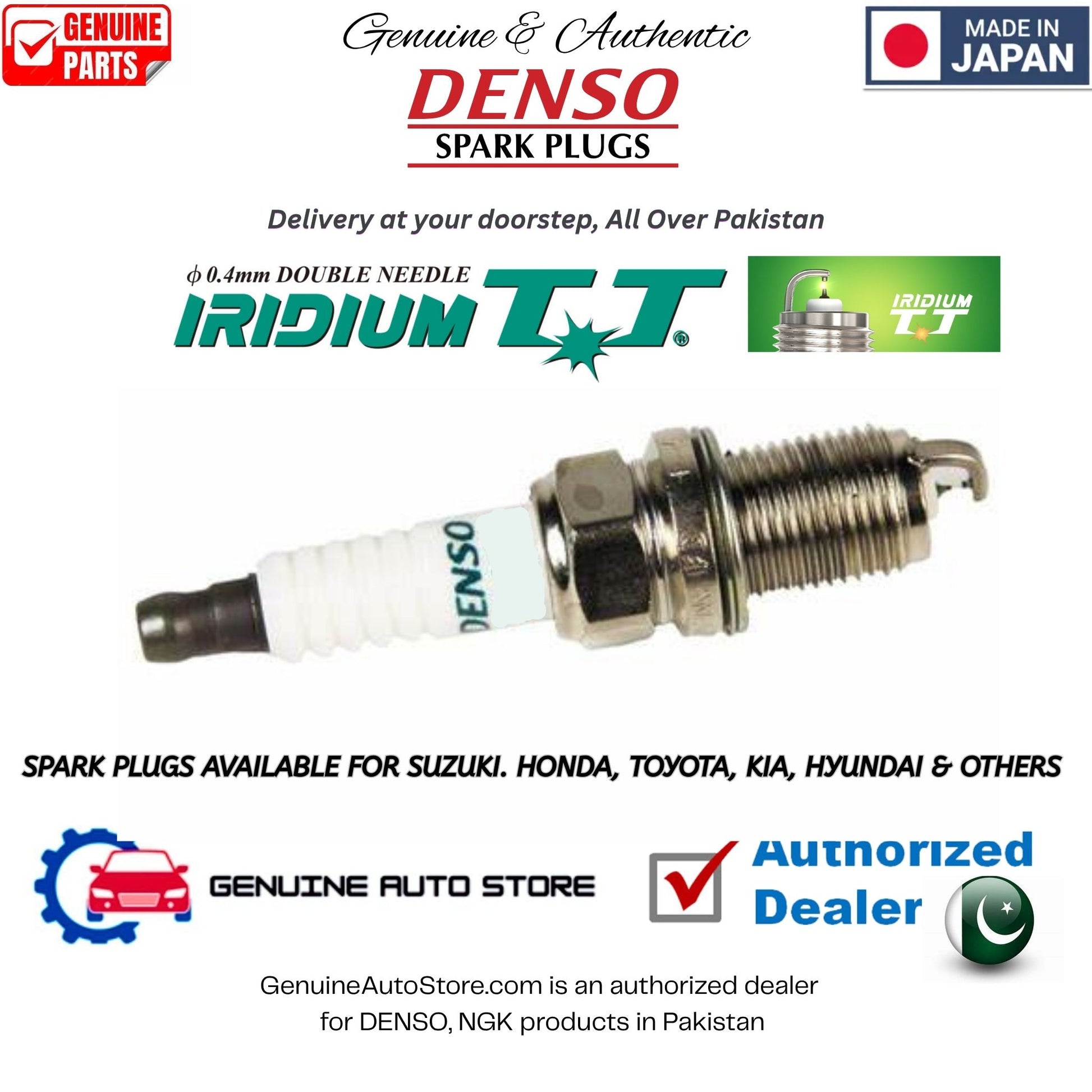 NISSAN WINGROAD 2006-2018 DENSO IRIDIUM TWIN TIP SPARK PLUG in Pakistan. 100% Genuine, Reliable, Best Price, Cash on Delivery Available   