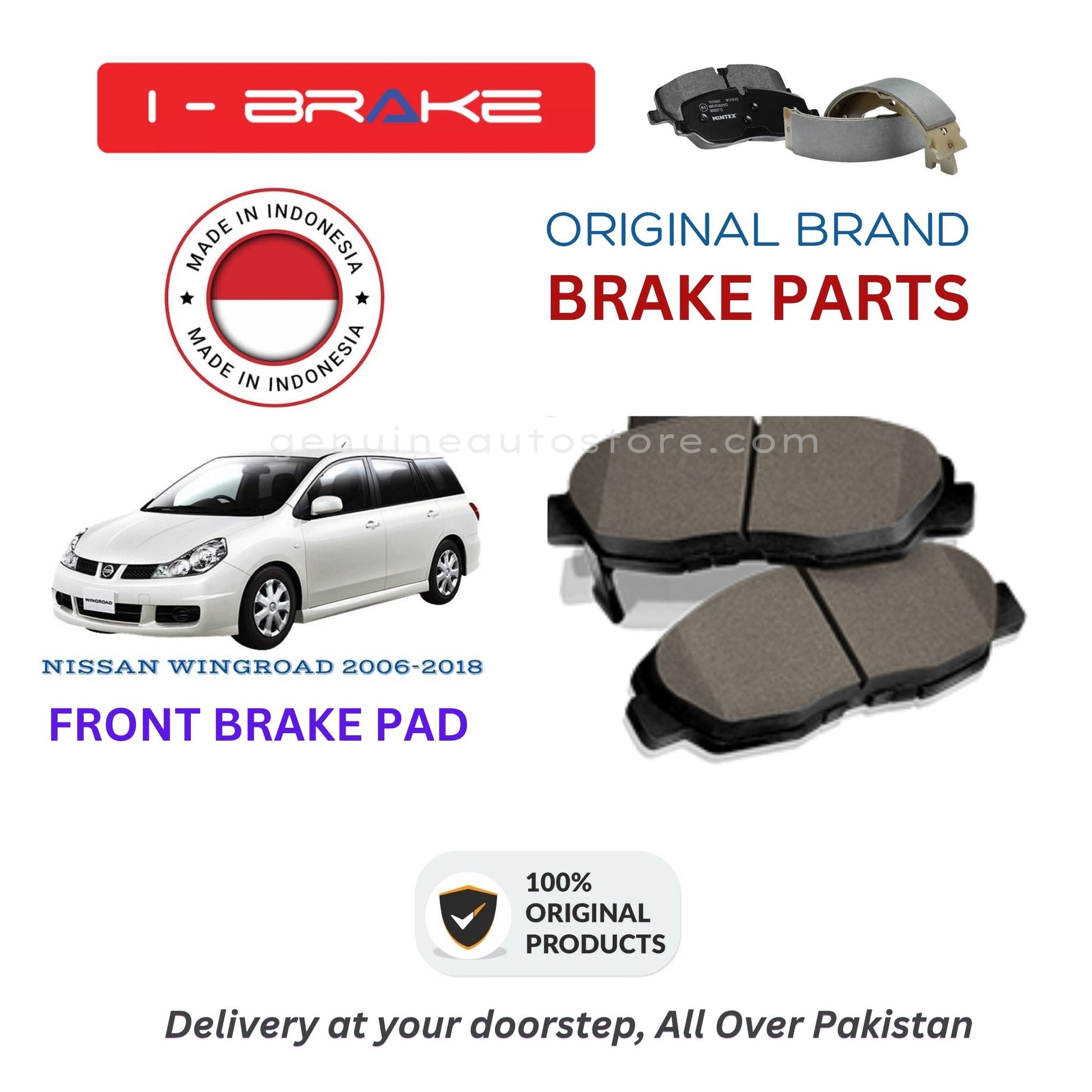 NISSAN WINGROAD 2006-2018 Front Brake Pads iBrake Indonesia Genuine