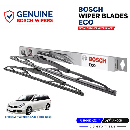 Bosch Genuine metal front wiper set for Nissan Wingroad 2006-2018, pair of two