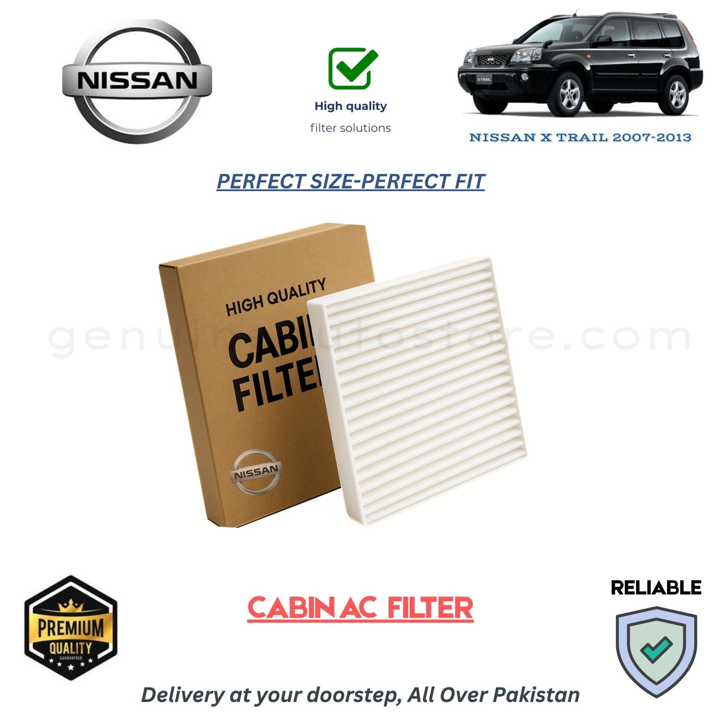 NISSAN X TRAIL 2007-2013 CABIN AC FILTER in Pakistan. 100% Genuine, Reliable, Best Price, Cash on Delivery Available 