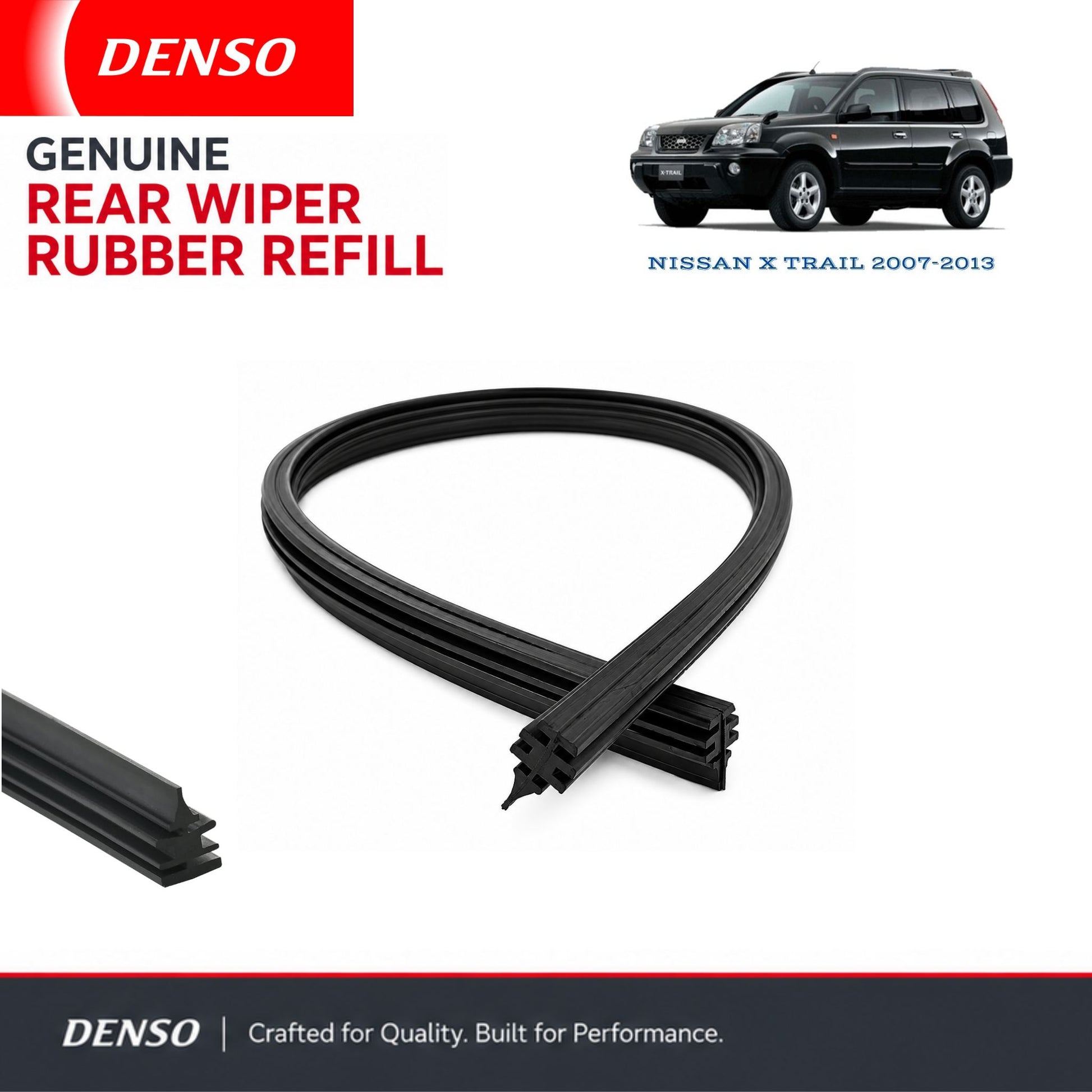Denso Genuine rear wiper rubber for Nissan X Trail 2007-2013