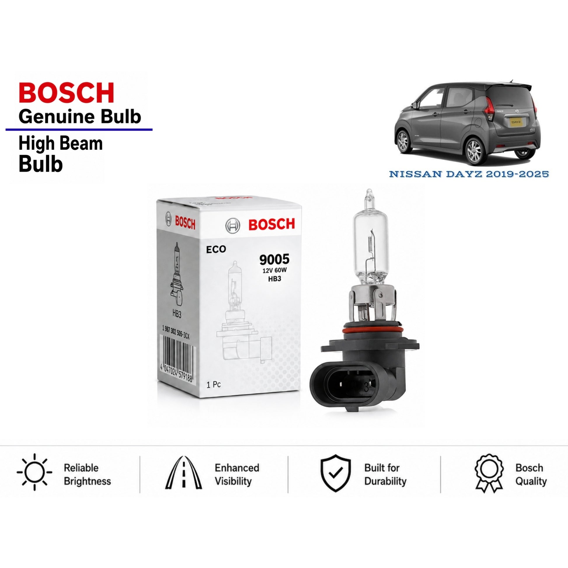 Nissan Days 2019-2025 High Beam Headlight Bulb Bosch in Pakistan 